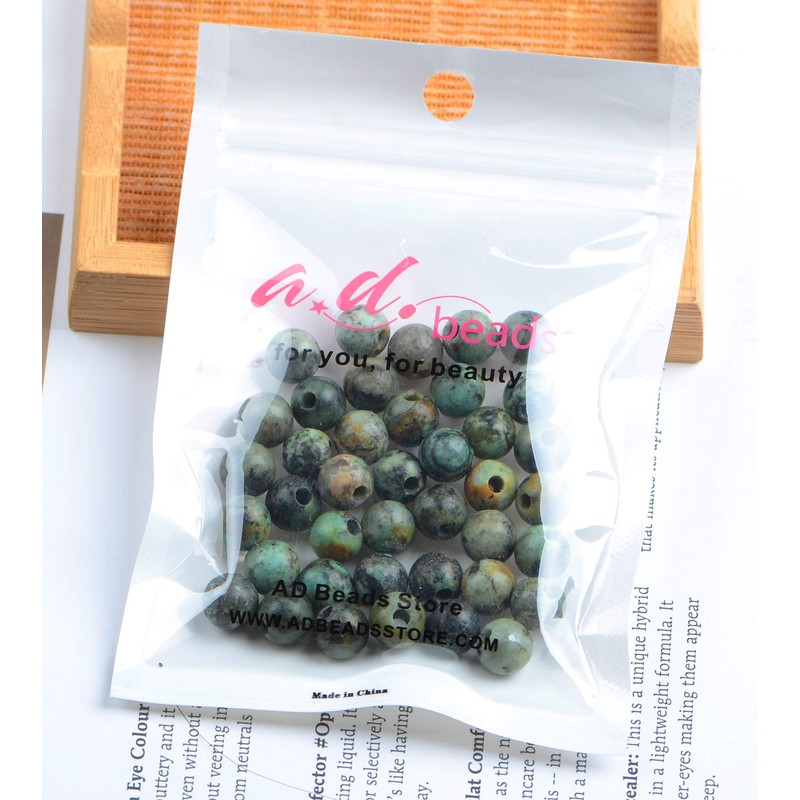 AD Beads Natural Gemstone 8mm Round Loose Beads Big Hole