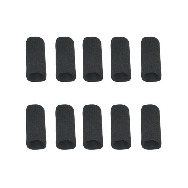 Accessotech 10 x Black Stretchy Finger Protectors Sleeve Support Arthritis Sports Aid Straight