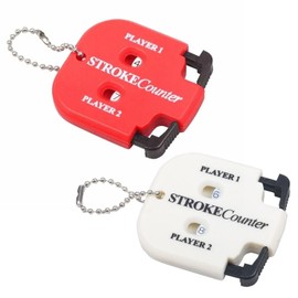 Cerioll Golf Score Counter Stroke Counter, Golf Result Counter, Pack of 2 2 Players, Score Counters, Compact and Portable, for Outdoor Sports (Red and White