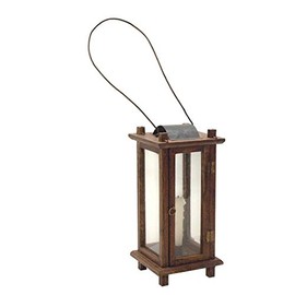 Schooner Bay Co. Mango Wood and Tin12-1/2 Colonial Rustic Early American Lantern - Antique Reproduction