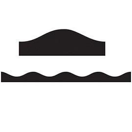 Ashley Productions Magnetic Scallop Border, Solid Black, 12'