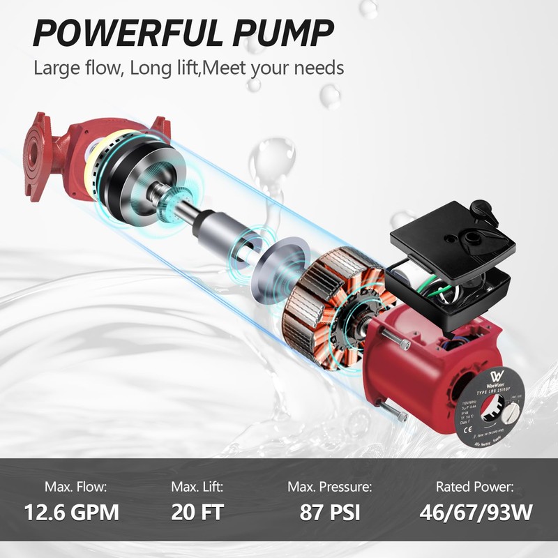 AB 110V 12.6 GPM Circulation Pump with Internal Check Valve,