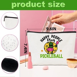 CQM 4pcs Funny Pickleball Gifts Makeup Bag, Ball Player Cosmetic Bag Ball Lover with Zipper Pouch Accessories Pickleball Lover Gifts for Girls Women Fans Player Mom Sister Christmas Birthday Gifts