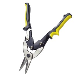 Universal Scissors One Hand Grip Saw Blade Curved Blade Metal Carpet Handle Stopper (Yellow)