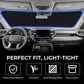 Fit for Toyota Tundra 2022-2025 Windshield Sunshade, Customized for Tundra Car Front Window Sun Shades, Automatic Car Sun Shield Accessories, Blocks UV Rays, Keeps Vehicle Cool