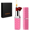 Red Cute Lipstick Lighter, Soft Flame Refillable, Adjustable Open Flame