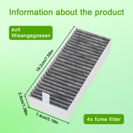 smtfcty Cooker Hood Activated Carbon Filter, Set of 2 Filter Set, Extractor Hood, Replacement Filter Accessories for Siemens HZ9VRCR0 17004796, Bosch HEZ9VRUD0 17004811, Neff Z821VR0 Recirculation