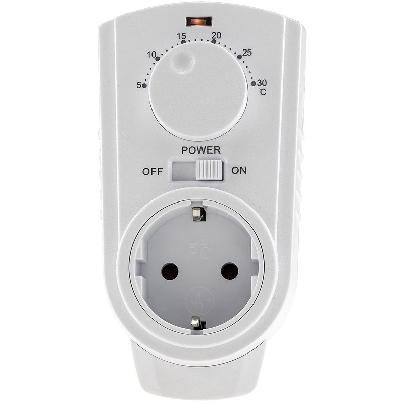 Socket Thermostat, Max. 3500 W, On/Off/Auto, 230 V for Heating