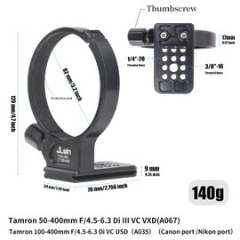 Hersmay Tripod Mount Ring for Tamron 50-400mm F/4.5-6.3 Di III VC VXD A067 Lens Collar for Tamron 100-400mm F/4.5-6.3 for Canon/Nikon Mount