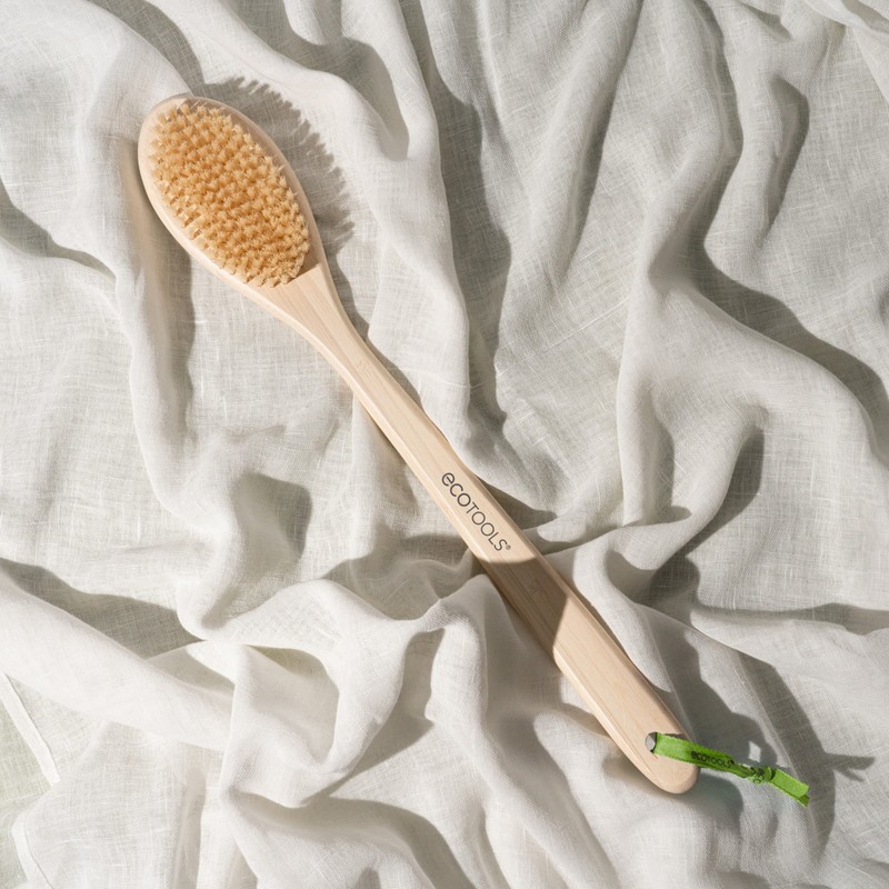 EcoTools Bath Bristle Brush, Bath Brush with Long Handle, Cleanse
