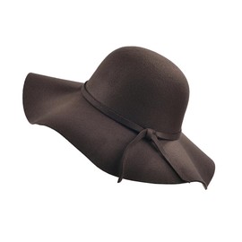 Women Foldable Floppy Fedora Hat Wide Brim Dome Hat Felt Bowler Hat Head cicumference:22-22.8 inch Coffee