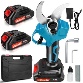 Electric Pruning Shears, Portable Cordless Branch Cutter Tree Trimmer for Branches up to 42mm(1.65'') Cutting, with 2x 2000mAh Batteries and Fast Charger, Ideal Clipper for Pruning Trees, Garden Plants, and Flowers, Mother's Day Gift