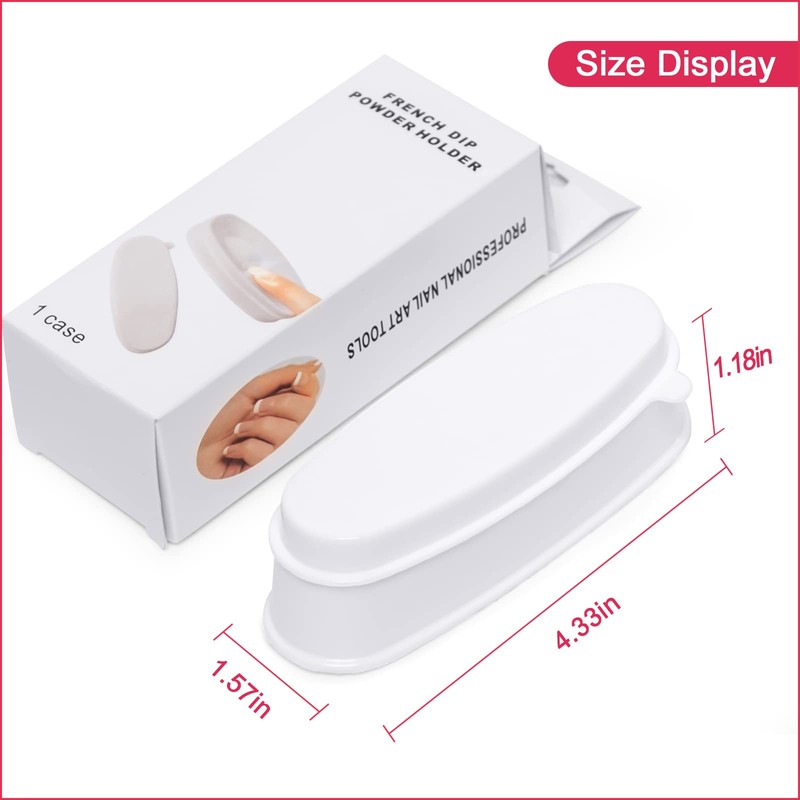 krofaue Nail Dip Container Dipping Powder Tray French Nail Smile