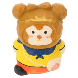 DOITOOL 5pcs Craft Wooden Carving Monkey Ornament Solid Wood for Home Creative Journey West Statue Fun Monkey Figurine for Living Room Bedroom Office and Meditation Spaces