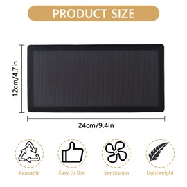 4 Pack Floor Vent Covers for Home Floor, 5"x10" Magnetic Register Vent Cover with Strong Anti-dust Effect, Easy Install Vent Mesh Screen, PVC Floor Catch Debris Hair Filters (Black)