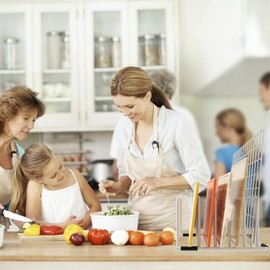 PAJWITHL cookie sheet organizer for cabinet for Cutting Boards Baking Sheets, Cookie Pans, Cooling Small Racks Storage Stand and Bakeware,Kitchen Cabinet Countertop Organizer(White,1-Pack)