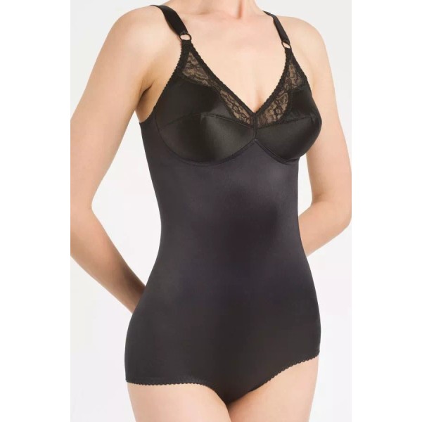 Rago Shapewear Light Shaping Black Body Briefer Size 36D