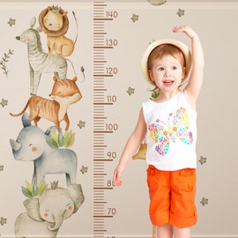 Children's Height Chart Wall Sticker Children's Room Animals Wall Sticker Height Chart for Baby and Toddler Room Boys Girls