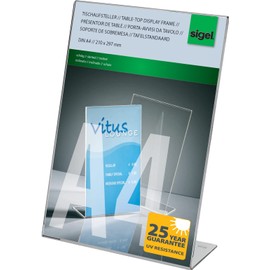 Sigel TA210 Table Display Angled for A4, transparent