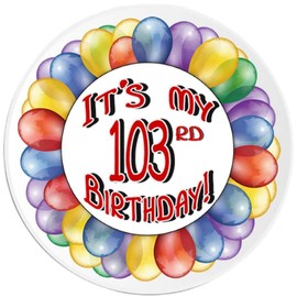 It's My 103rd Birthday! - 3 Pack Circle Stickers 3 Inch - Happy Party Balloons