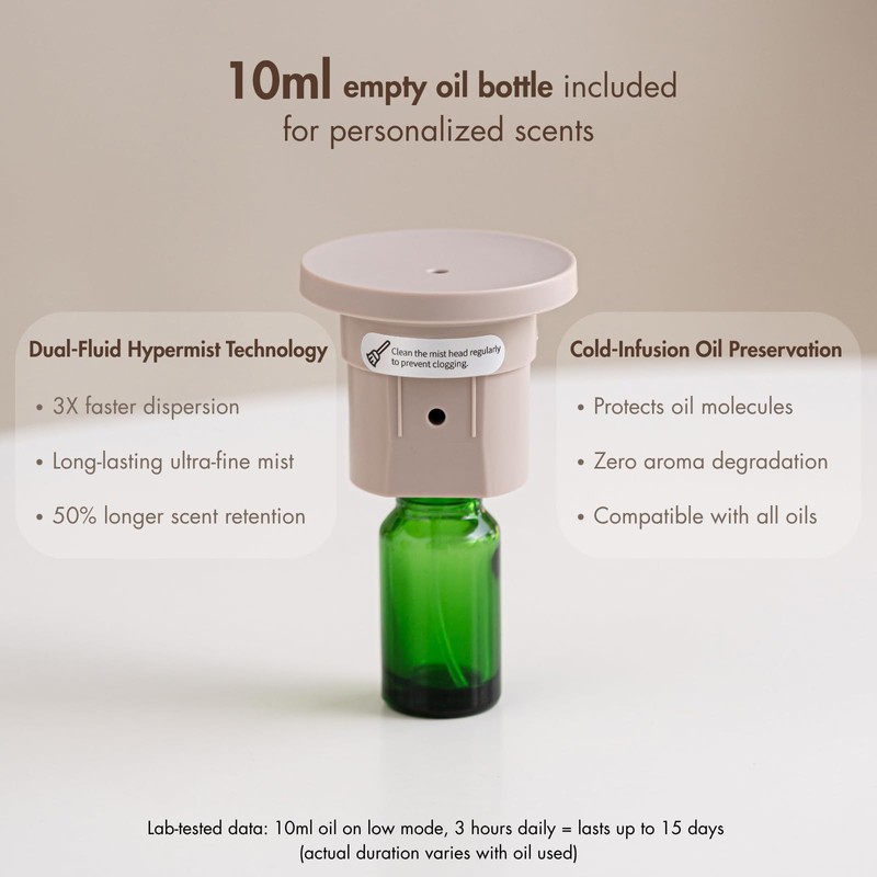 ZMARKRAFT® Waterless Essential Oil Diffuser w Solid Wood Cover 3