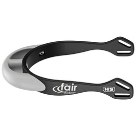 Sprenger fairRider Spurs Made of Black Aluminium, Lightweight and Anodised with Curved Plastic Neck in Silver, Thick and Rounded Plastic Neck