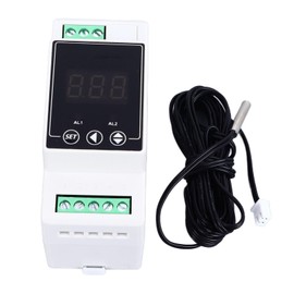 Digital Thermostat 2 Relays Temperature Controller, Rail Installation, Compact and Practical, Measurement Range -40‑110℃