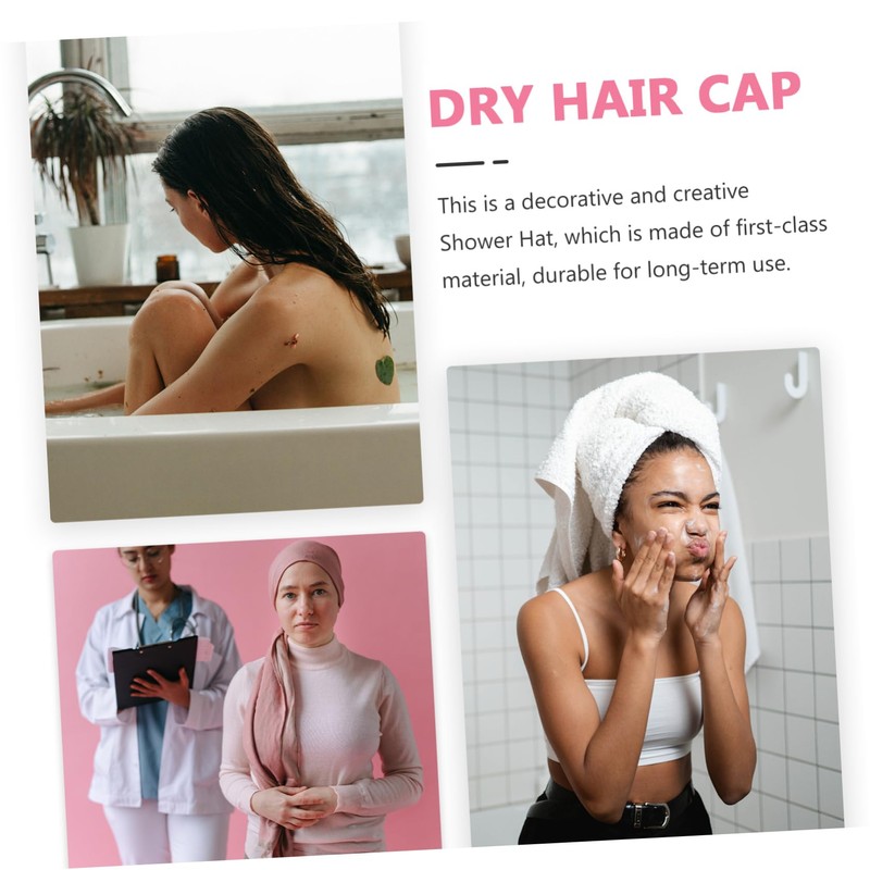 IWOWHERO Animal Embroidered Hair Drying Cap for Women Super Absorbent