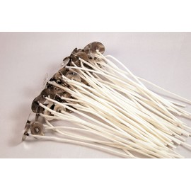 Jess Mae LX Candle Wicks - 50 ct - 6 Inches - Custom Assemblies (Pre-Waxed with Sustainer Tabs) - for DIY Candle Making Supplies - Made in USA - Hand Counted by US Veteran (LX-20)