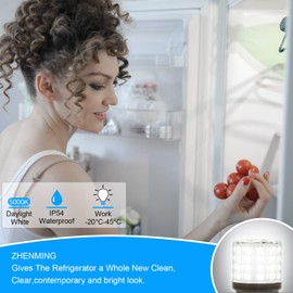 ZHENMING for Frigidaire Light Bulb KEI D34L Refrigerator Bulb 5304511738 KEL 3418L AC 100-265V 3.5W LED Refrigerator Light Bulbs Replacement for Kenmore Electrolux, 5000K Daylight White-3Pack
