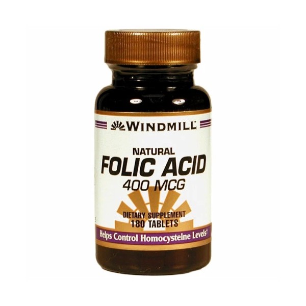Windmill Health Folic Acid 400 mcg 180 Tabs By Windmill