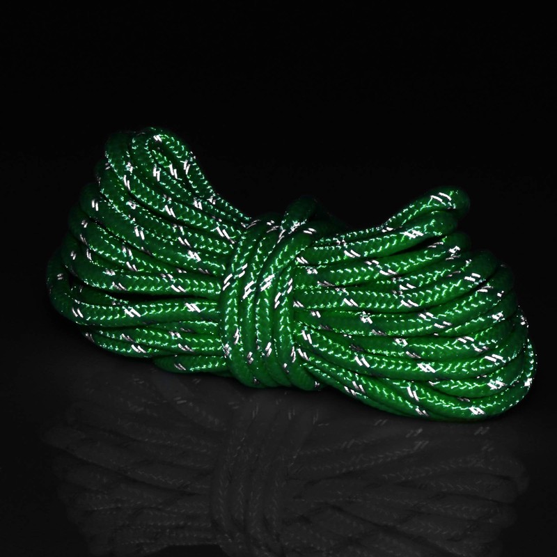 COM-FOUR® 4x guy ropes, each 4m for camping, reflective in