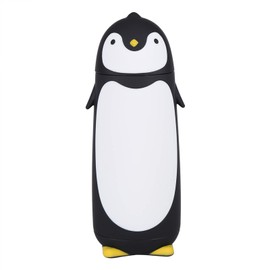 Penguin Vacuum Thermos Flask, Stainless Steel, Cute Penguin Thermal Water Bottles, 300 ml Double Layer Water Bottle for Indoor and Outdoor Use (Black)