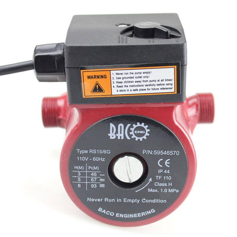 BACOENG 3/4'' 110V/115V Hot Water Circulation Pump /Circulator Pump For
