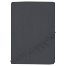 Green Mark Jersey Fitted Sheets, 100% Cotton in Many Sizes and Colours, Charcoal Grey, 140x200 - 160x200 cm