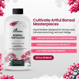 32oz Bonsai Fertilizer Liquid - Makes 192 Gallons of Bonsai Tree Fertilizer, Premium Liquid Plant Food, 2-2-2 NPK Formula, Enriched with Micronutrients for Healthy Roots, Branching & Foliage
