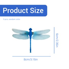 Dragonfly Hat Clip for Bugs,5Pcs Fake Dragon Clips for Hats Clothing, 8.5CM Dragonfly Clips Decor Craft Fly Supplies for Camping Indoor Outdoor