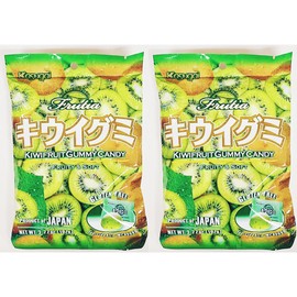 Kiwi Fruit Gummy Candy, Gluten Free, Fruity & Soft, 3.77 oz, Product of Japan,2 Pack