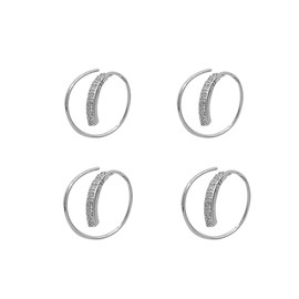 2Pairs 925 Sterling Silver Twist Wrap Spiral Earrings Double Hoop Climber Cuff Earrings Hypoallergenic Tiny CZ Cartilage Twist Piercing Earrings for Women-A