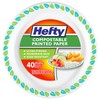 Hefty Compostable Printed Small Paper Plates for Desserts and Appetizers,