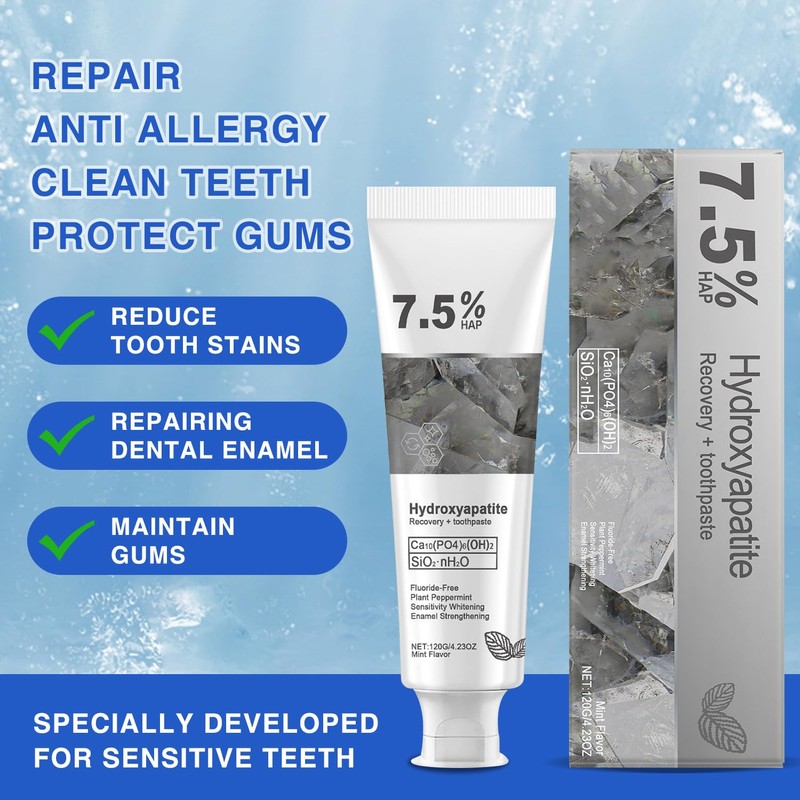 Leogony 2 PCS Hydroxyapatite Toothpaste 7.5% for Sensitive, Prevent Tooth