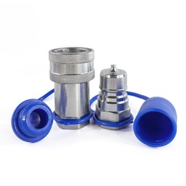 AKSPARE 3/4" NPT Thread ISO7241-1A Hydraulic Quick Disconnect Coupler/Quick Coupling Set with Dust Caps