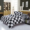 Lanqinglv Single Duvet Cover Set Black and White Checkered Plaid
