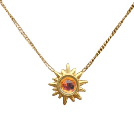 Aurora Crystal Jewelry Sunburst Crystal Pendant (Gold Stainless Fire)