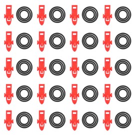 FISHNU Fishing Hooks Keeper Fish Lure Bait Holders with 3 Size Elastic Rubber Rings for Worm Hooks and Treble Hook,20pcs (Orange)