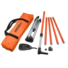 Johnson Level & Tool 40-6302 Heavy Duty 11' Adjustable Laser Pole with Aluminum Tripod, 1/4"-20 & 5/8"-11 Threads, Laser Accessory for Stability & Precision