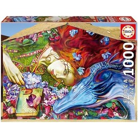 Educa - Puzle de 1000 Piezas para Adultos  Sant Jordi, Lily Brick. Medida 68 x 48 cm. Incluye el Pegamento para Puzzles FixPuzzle. Desde Hace 14 años