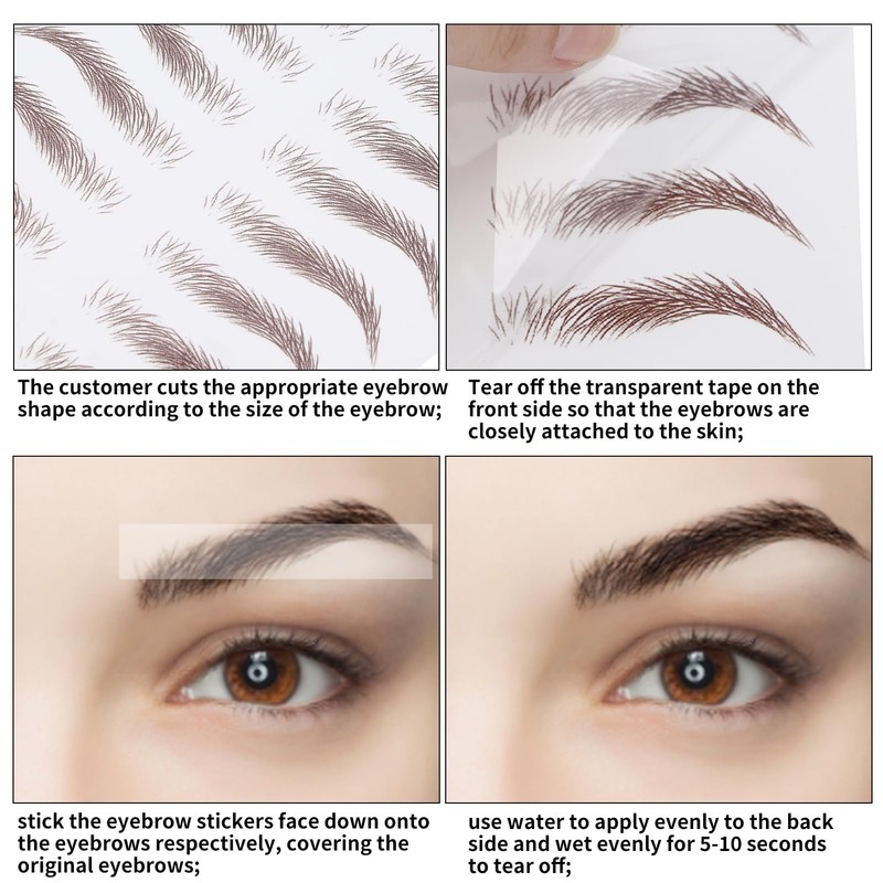 Eyebrow Tattoo Transfer Stickers for Women, Temporary Eyebrow Tattoo Stickers,