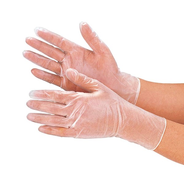 Otafuku Glove Disposable Gloves, Vinyl Chloride, Antibacterial, Powderless, #250 L, Pack of 100