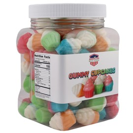 American Best Food 3D Cupcake Gummy Candy in Jar, 1.5 Pound